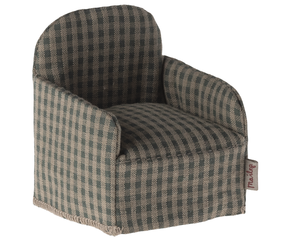 Sillón para ratoncitos - cuadros verdes