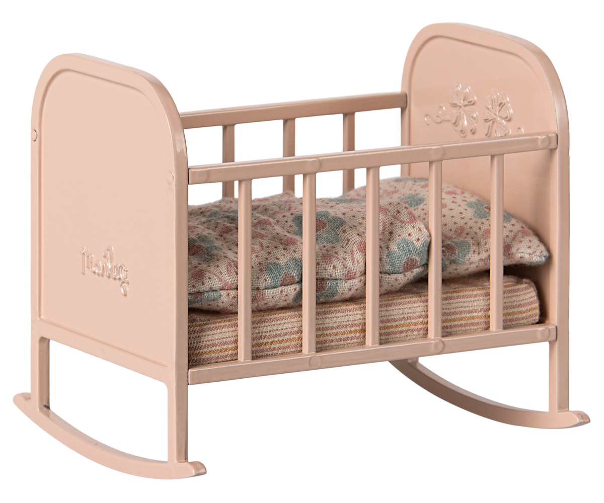 Cuna de metal para baby / my - rosa claro