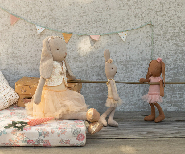 Conejita Ballerina brown, maillot y falda Rose - talla 1