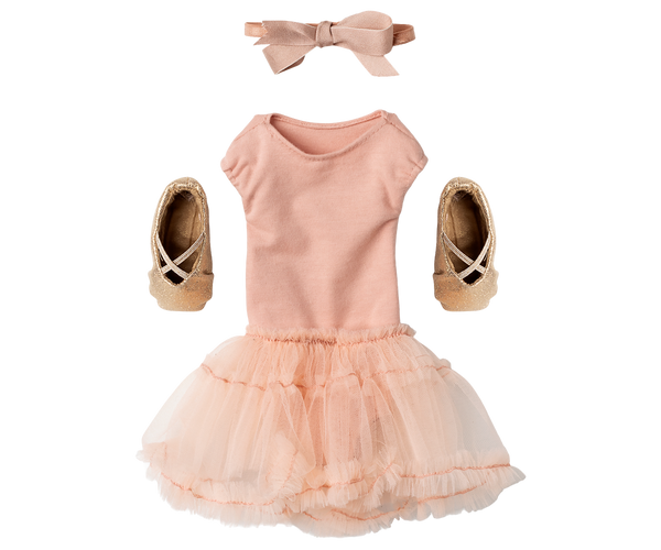 Conejita Ballerina brown, maillot y falda Rose - talla 3