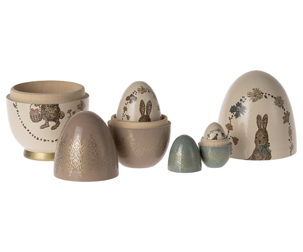 Set 5 Huevos de pascua metal - babushka