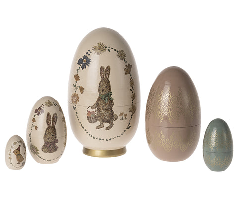 Set 5 Huevos de pascua metal - babushka