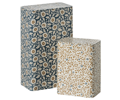 Cajas de metal flores - set de dos