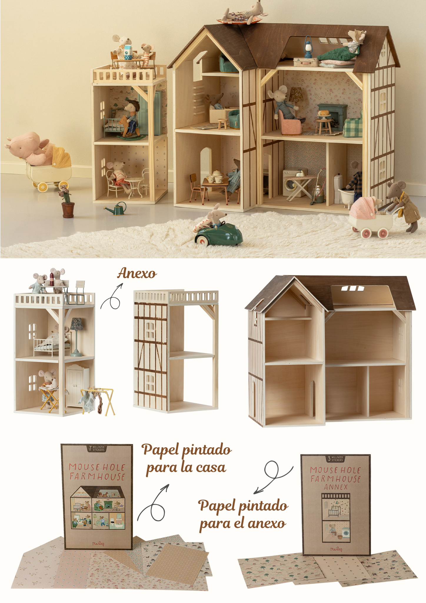 GRAN CONJUNTO FARMHOUSE - casa de los ratones Maileg