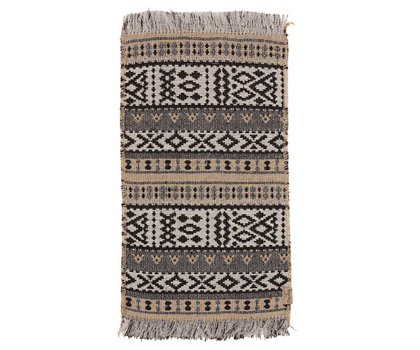 Alfombra casa de muñecas - beige y negro