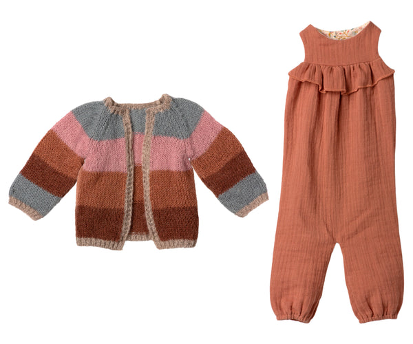 Conjunto mono y cárdigan talla 5