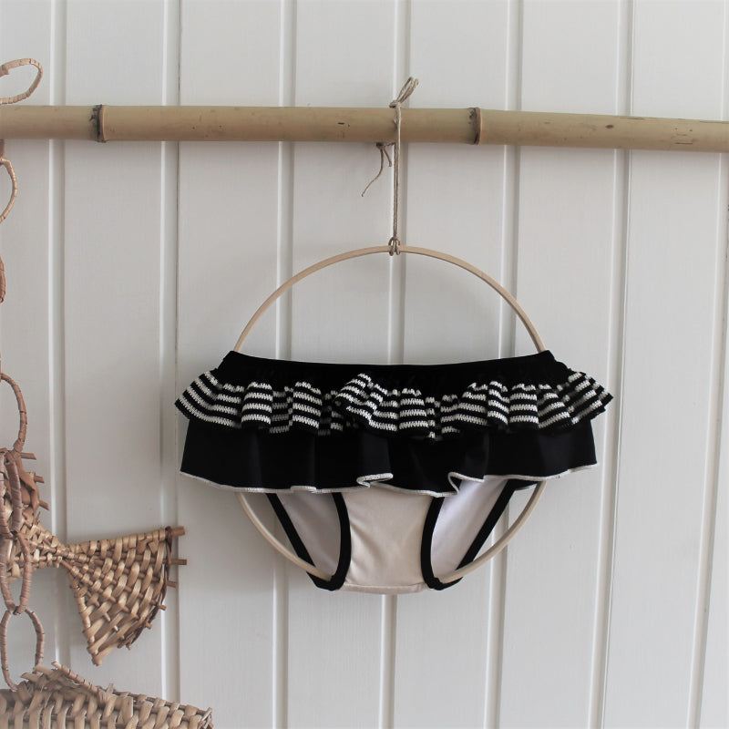 Culetín rayas lycra negro / beige - Miss Coppelia