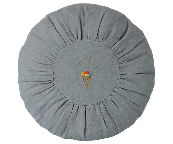 Cojín redondo azul empolvado - helado