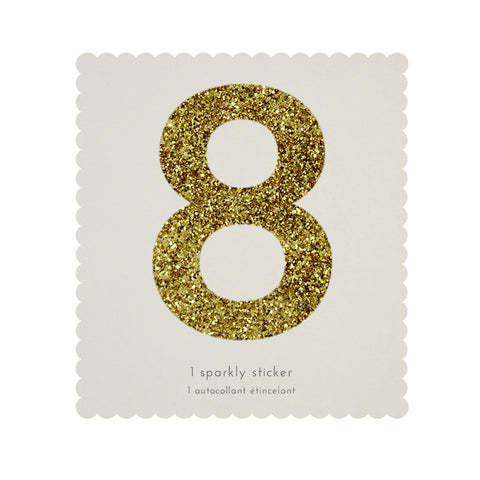 Sticker glitter oro número 8 - Miss Coppelia