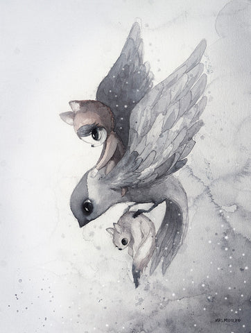 Lámina Flying Sparrow 30x40cm - Miss Coppelia