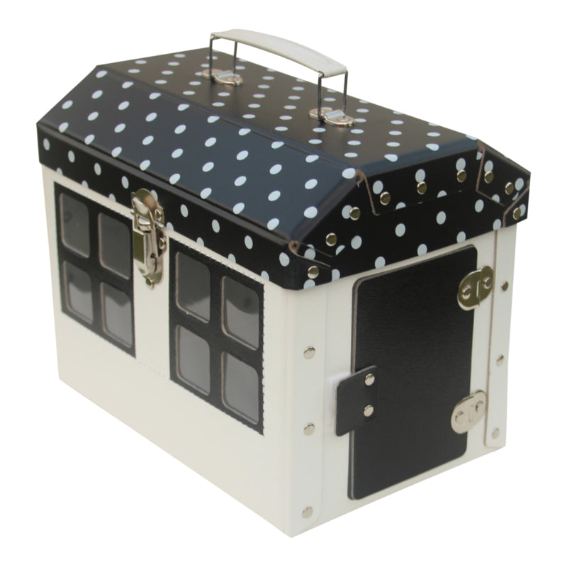 Caja casita con puerta y asa - negro - Miss Coppelia