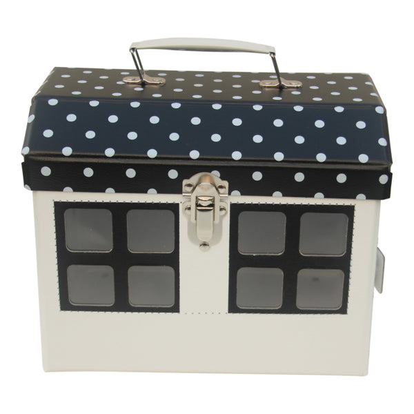 Caja casita con puerta y asa - negro - Miss Coppelia